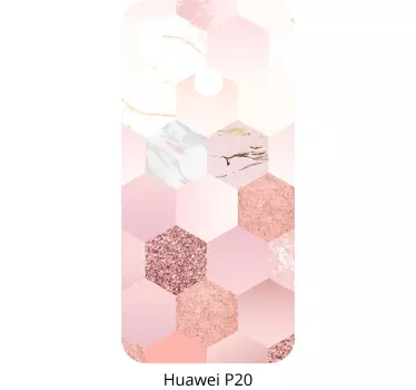 Adesivo Huawei motivo esagonale rosa - TenStickers