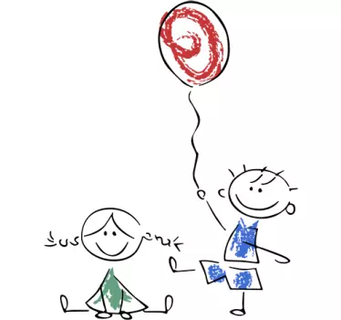 Adesivo infantile coppia di bambini - TenStickers