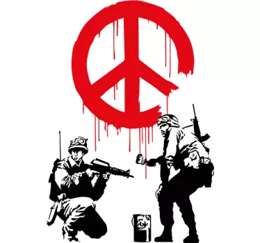 Adesivo militare pittura Banksy - TenStickers