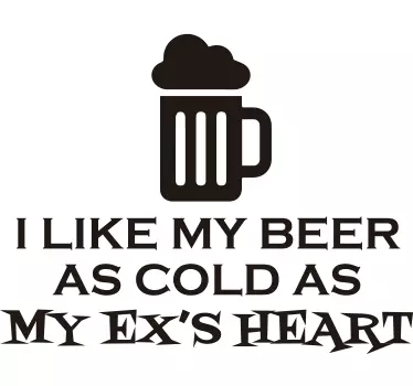 Adesivo moda freddo come il cuore della mia ex - TenStickers