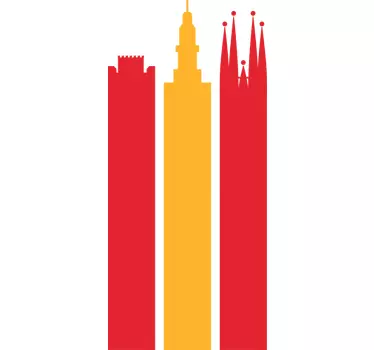 Adesivo monumenti Spagna Bandiera - TenStickers
