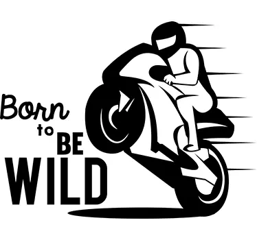 Adesivo motociclista born to be wild - TenStickers