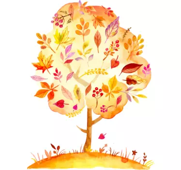 Adesivo Murale Albero in Autunno - TenStickers