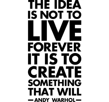 Adesivo murale Andy Warhol Live Forever - TenStickers