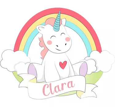 Adesivo murale arcobaleno unicorno fiaba - TenStickers