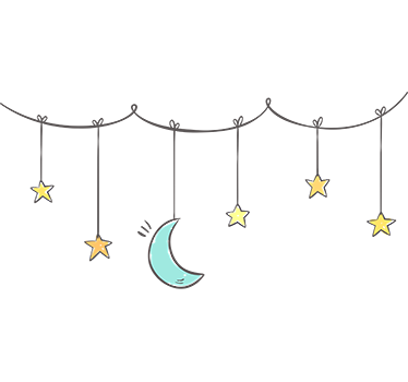Sticker bambino luna e stelline appese - TenStickers