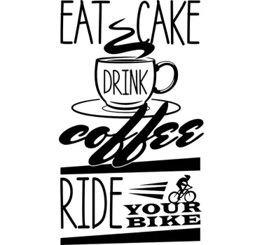 Adesivo murale Cake Coffee Bike - TenStickers