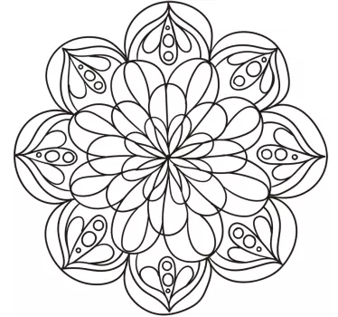 Adesivo murale mandala fiore - TenStickers