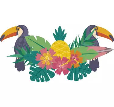 Adesivo murale tucani tropicali - TenStickers
