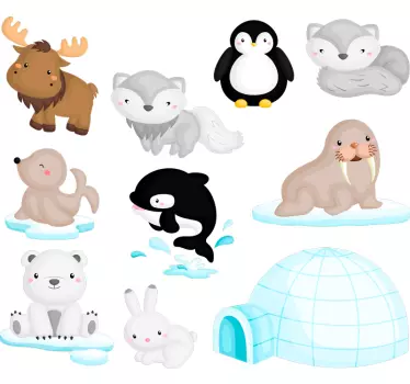 Adesivo murale casa artica fauna  - TenStickers