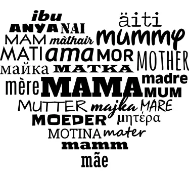 Adesivo murale cuore Mamma - TenStickers