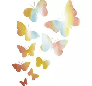 Adesivo murale camera da letto farfalle colorate - TenStickers