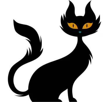 Disegno per pareti Halloween gatto nero - TenStickers