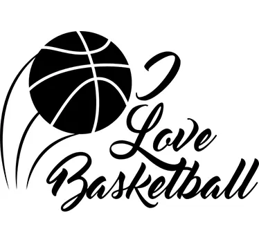 Adesivo Murale I Love Basketball - TenStickers