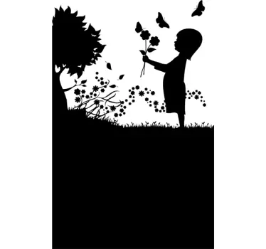 Adesivo murale lavagna bambina natura - TenStickers