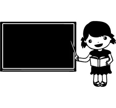 Adesivo murale lavagna bimba professoressa - TenStickers