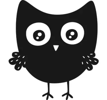 Adesivo murale lavagna disegno gufo - TenStickers
