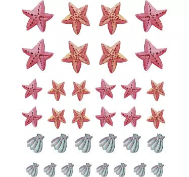 Adesivo murale mare mare stelle marine e conchiglie - TenStickers