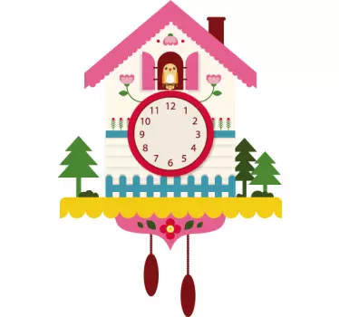 Orologio da parete adesivo orologio cucù con uccellino - TenStickers