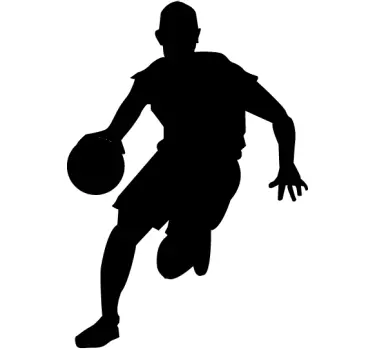Adesivo murale silhouette gioco basket - TenStickers