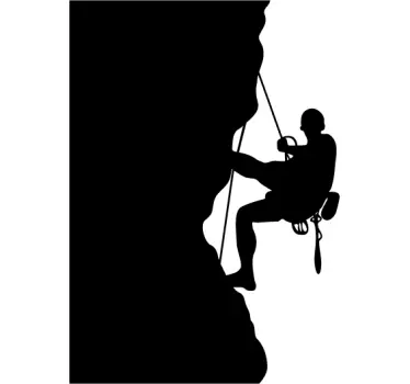 Adesivo murale silhouette scalatore - TenStickers