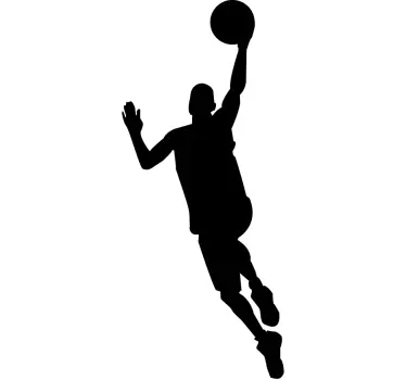 Adesivo murale silhouette tiro a canestro - TenStickers