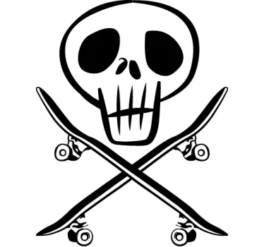 Adesivo murale skater pirata - TenStickers