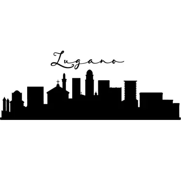 Adesivo murale skyline di Lugano - TenStickers