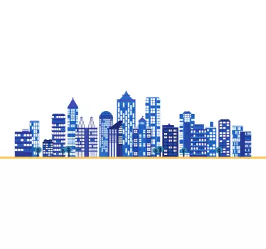 Adesivo murale skyline di notte - TenStickers
