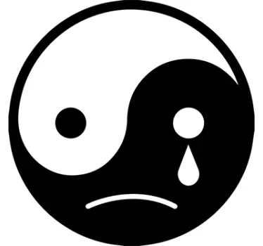 Adesivo murale Yin Yang triste - TenStickers