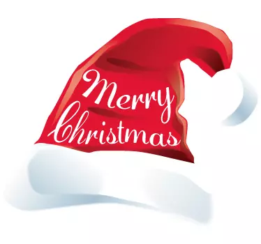 Adesivo Natalizio cappello Babbo Natale - TenStickers