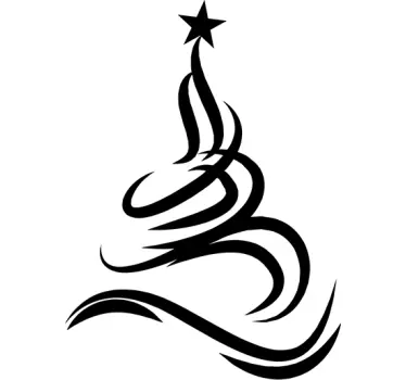 Adesivo natalizio filigrana albero - TenStickers