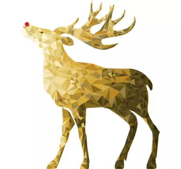 Adesivo natalizio renna oro - TenStickers