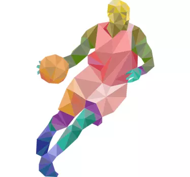 Adesivo Origami Pallacanestro - TenStickers