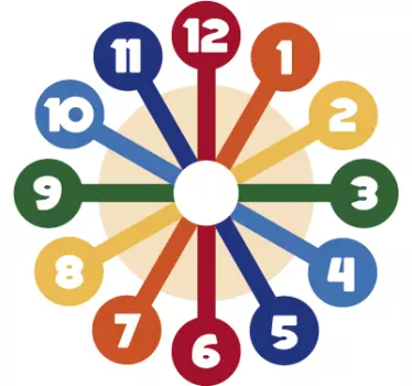 Adesivo orologio colorato - TenStickers