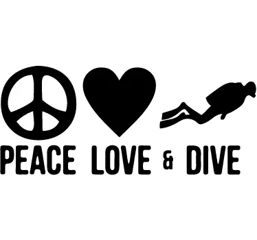 Adesivo peace love & sub - TenStickers