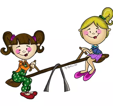 Adesivo per bambini altalena giocosa per ragazze - TenStickers