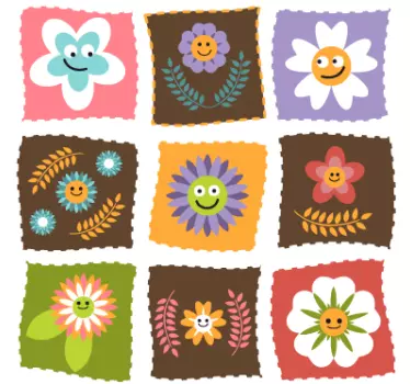 Adesivo per bambini con motivi floreali vivaci - TenStickers