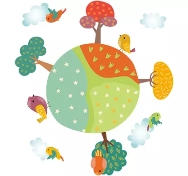 Adesivo per bambini concetto di albero colorato - TenStickers