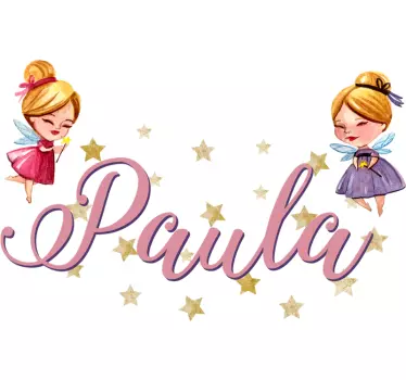 Adesivo per bambini design del nome fatato personalizzato - TenStickers