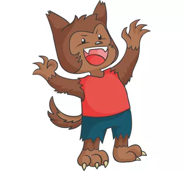 Adesivo per bambini disegno uomo lupo - TenStickers