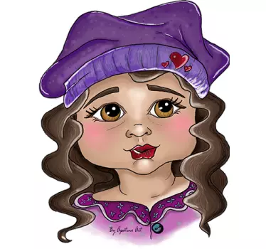 Adesivo per bambini illustrazione di ragazza incantevole - TenStickers