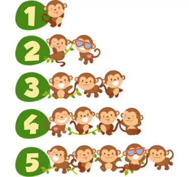 Adesivo per bambini numeri da uno a cinque - TenStickers
