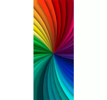 Adesivo per porta spirale colorata psichedelica - TenStickers