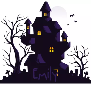 Sticker cameretta casa infestata con nome - TenStickers