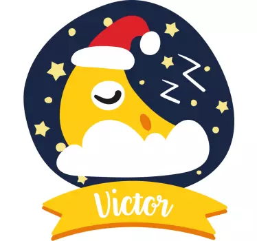 Sticker cameretta luna addormentata - TenStickers