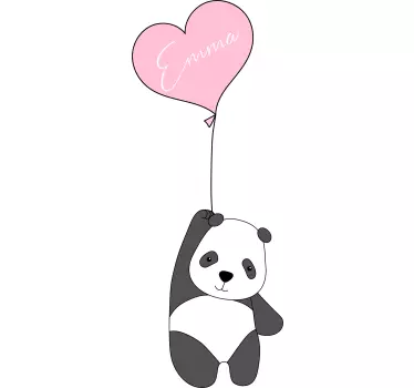 Adesivo con panda e nome personalizzabile - TenStickers