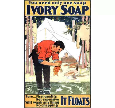 Adesivo poster vintage Ivory Soap - TenStickers