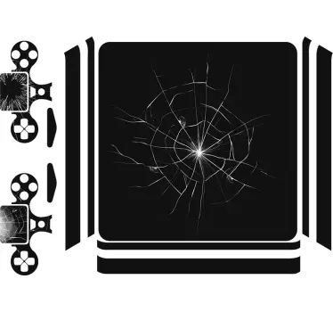 Adesivo ps4 design sfera crepata - TenStickers