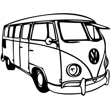 Adesivo retro bus Volkswagen - TenStickers
